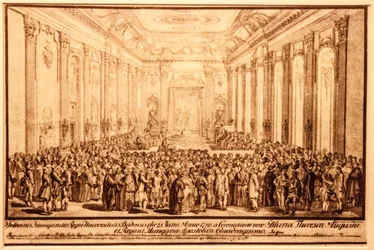 Universitetsåpningsseremoni i statsrommet i Buda -palasset, 25. juni 1780